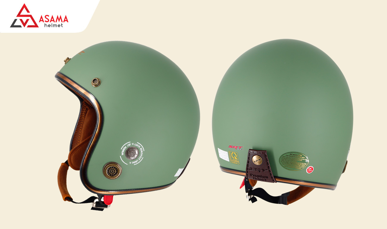 Kiểu mũ bảo hiểm 3/4 không có kính