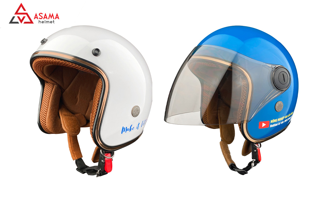 Kiểu mũ bảo hiểm 3/4 có kính và không kính