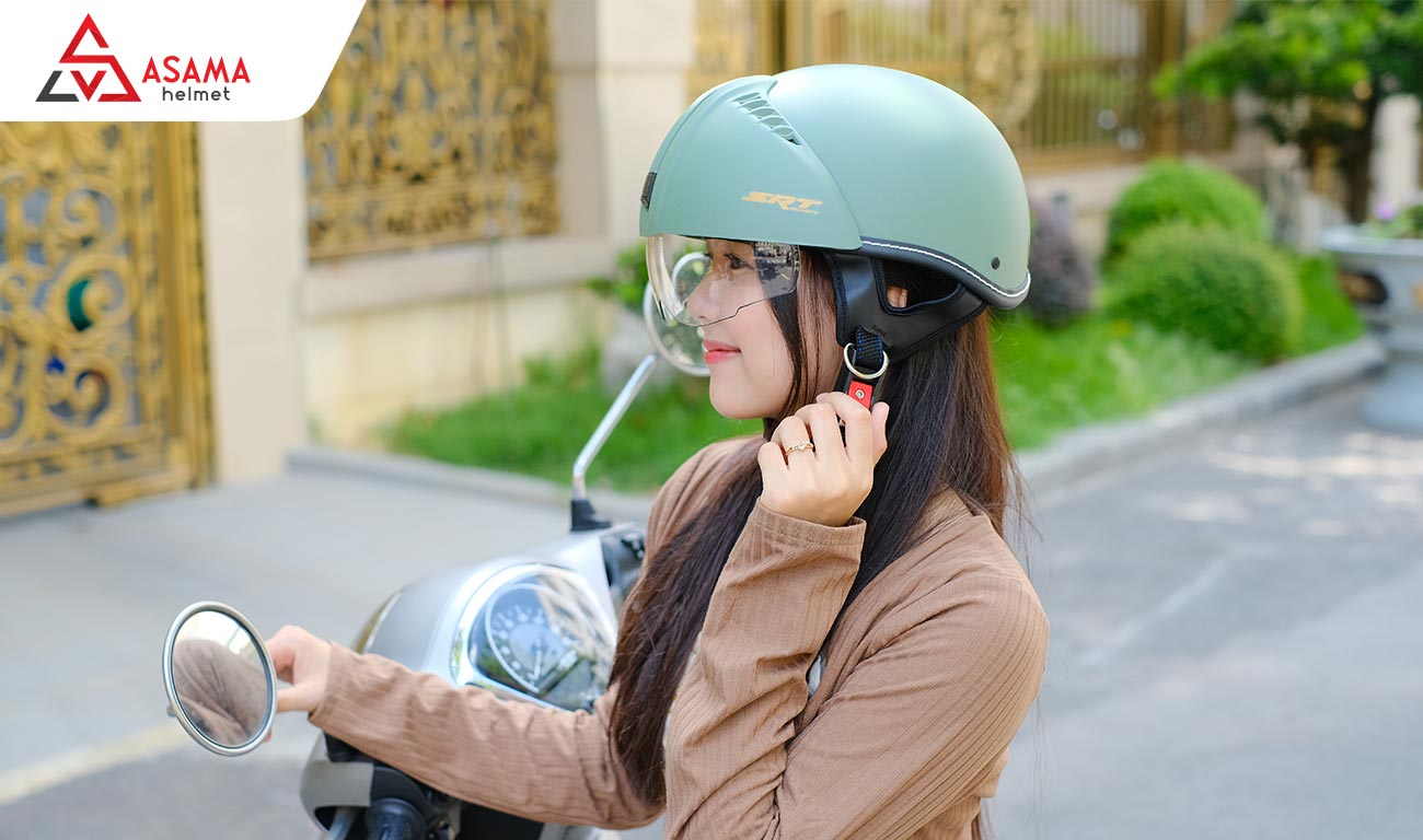 Mũ bảo hiểm cho nữ kính âm thanh lịch