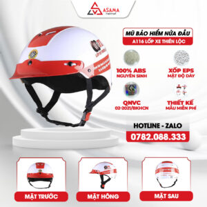 Mũ bảo hiểm nửa đầu A116 Lốp xe Thiên Lộc