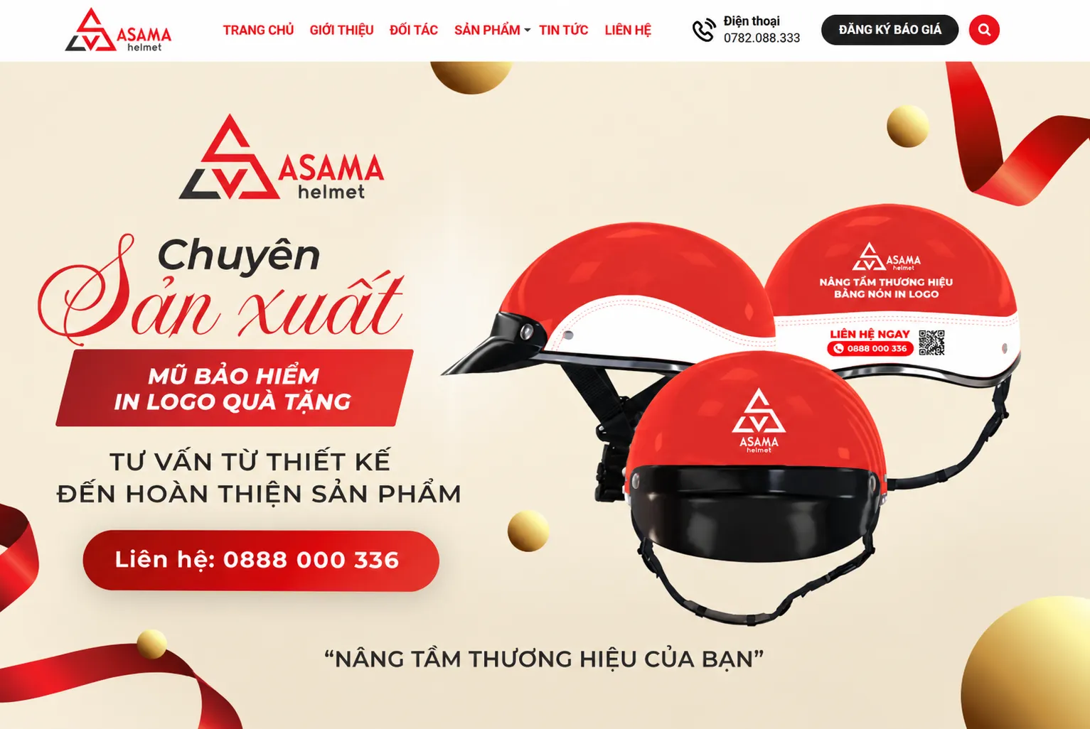 Trang website chính thức của Công ty ASAMA Helmet VN