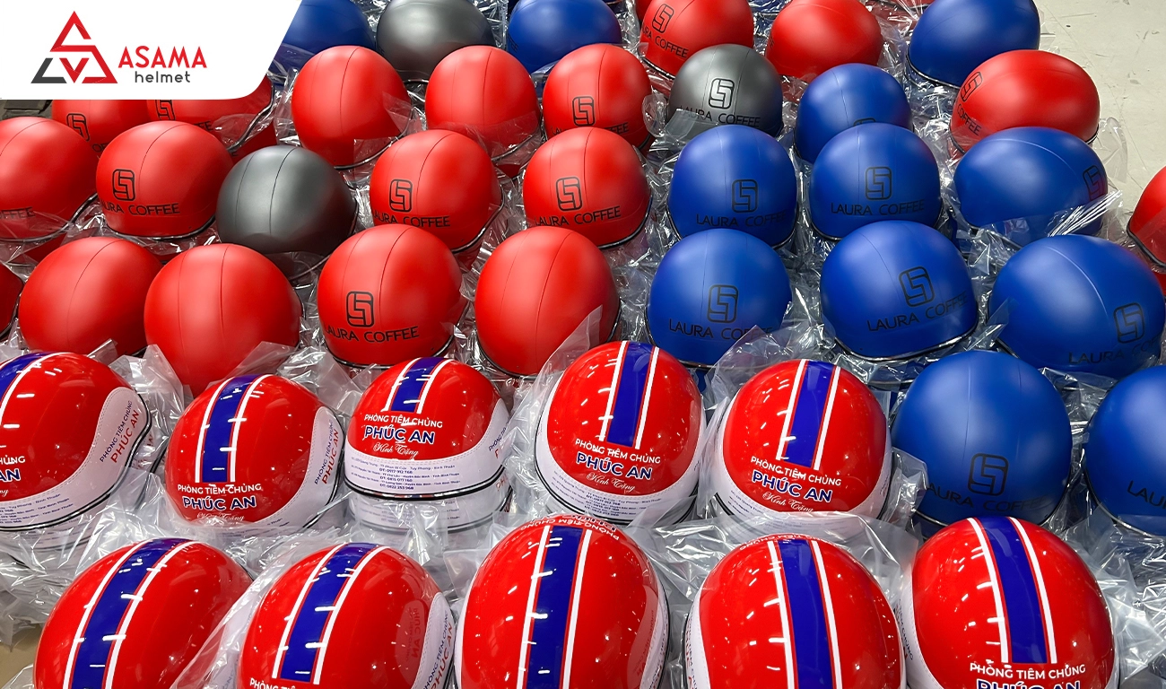 Sản xuất nón bảo hiểm nhựa ABS nguyên sinh số lượng lớn làm quà tặng doanh nghiệp