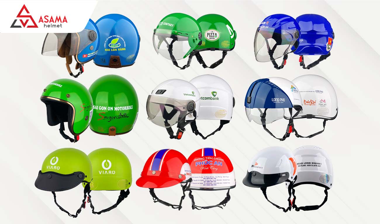 In logo nón bảo hiểm do ASAMA thiết kế và sản xuất