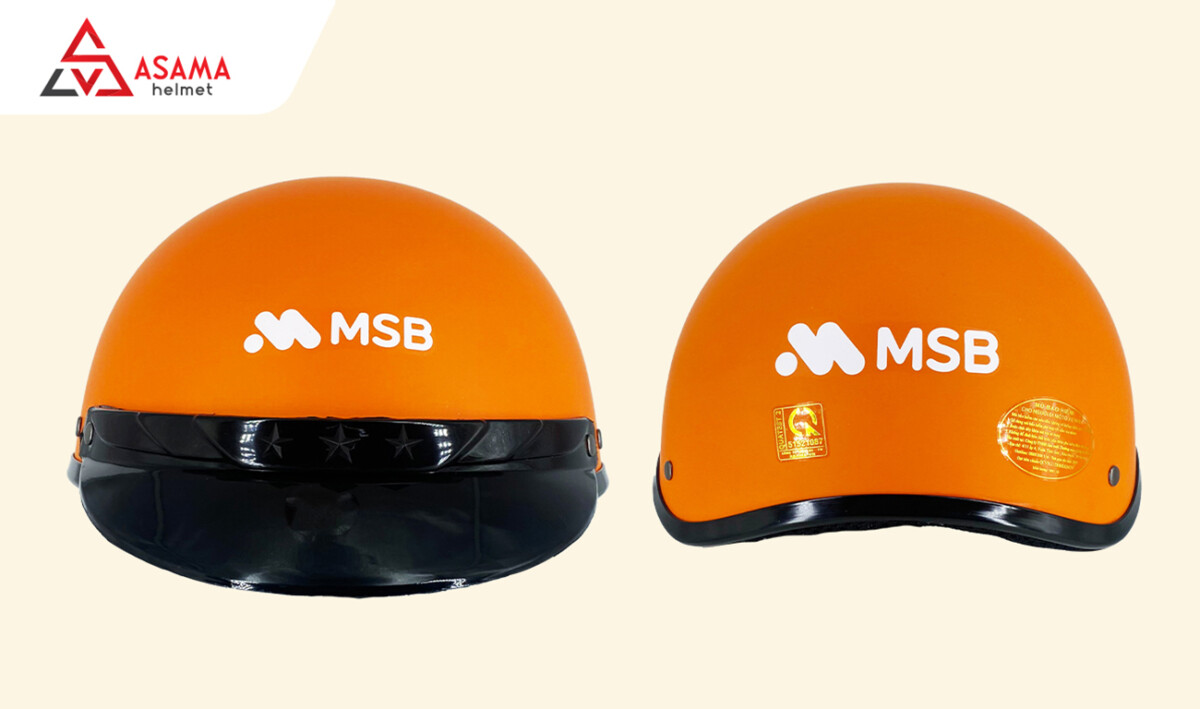 Nón bảo hiểm in logo thương hiệu MSB Bank