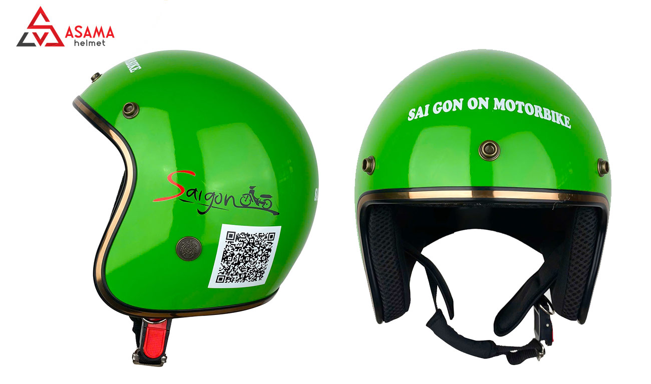 Mẫu mũ bảo hiểm 3/4 in logo theo yêu cầu