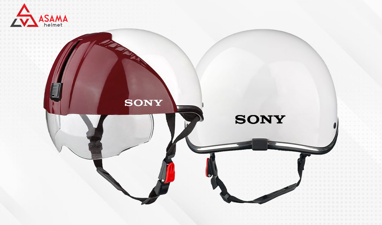 Nón 1/2 kính âm in thương hiệu làm quà