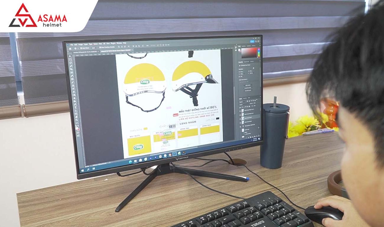 Hỗ trợ thiết kế maket nón bảo hiểm miễn phí cho khách