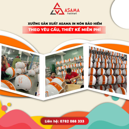Xưởng sản xuất ASAMA in nón bảo hiểm theo yêu cầu