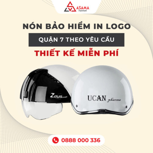 Nón bảo hiểm in logo khu vực Quận 7 cũ, TP.HCM - Quà tặng thương hiệu cho doanh nghiệp