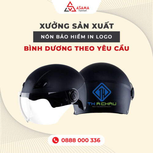 Xưởng sản xuất nón bảo hiểm in logo Bình Dương theo yêu cầu