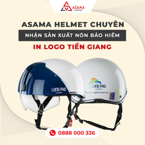 Nón bảo hiểm in logo Tiền Giang cho đại lý, nông nghiệp và doanh nghiệp ĐBSCL