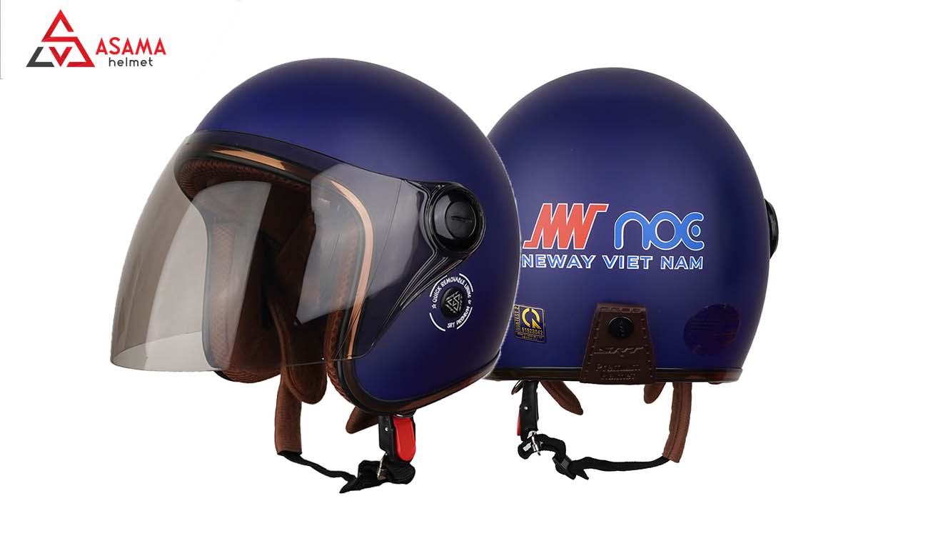 Nón 3/4 kính phủ in logo ở Bình Bương