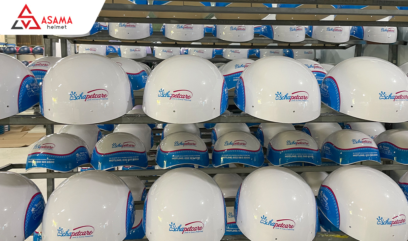 Sản xuất nón bảo hiểm in logo Đà Nẵng cho Acha Petcare