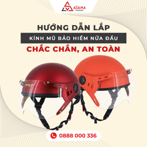 Hướng dẫn lắp kính mũ bảo hiểm nửa đầu chắc chắn, an toàn 