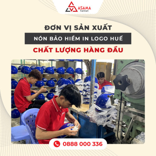 Đơn vị sản xuất nón bảo hiểm in logo Huế chất lượng hàng đầu 