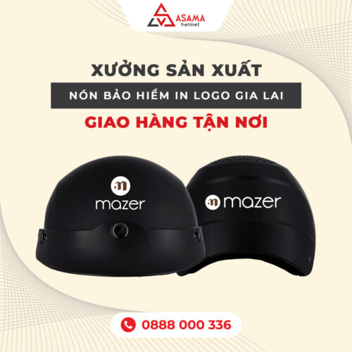 Nón bảo hiểm in logo Gia Lai cho đại lý, nông nghiệp và doanh nghiệp Tây Nguyên