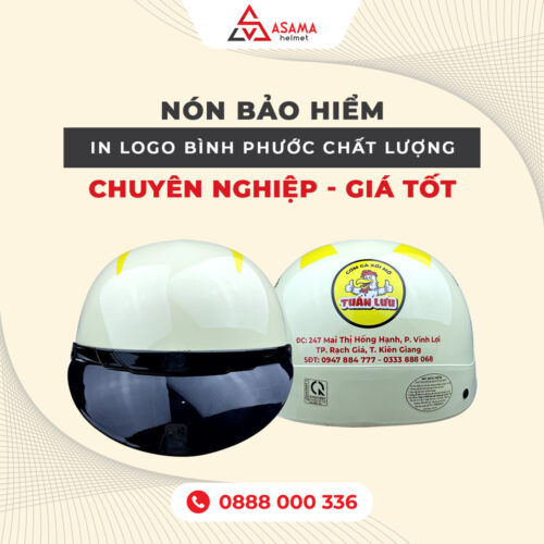 Nón bảo hiểm in logo Bình Phước cho đại lý phân phối, KCN, doanh nghiệp