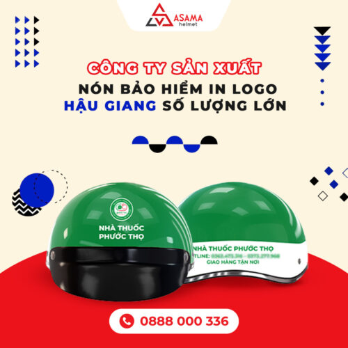 Nón bảo hiểm in logo Hậu Giang cho đại lý, cửa hàng và công ty miền Tây