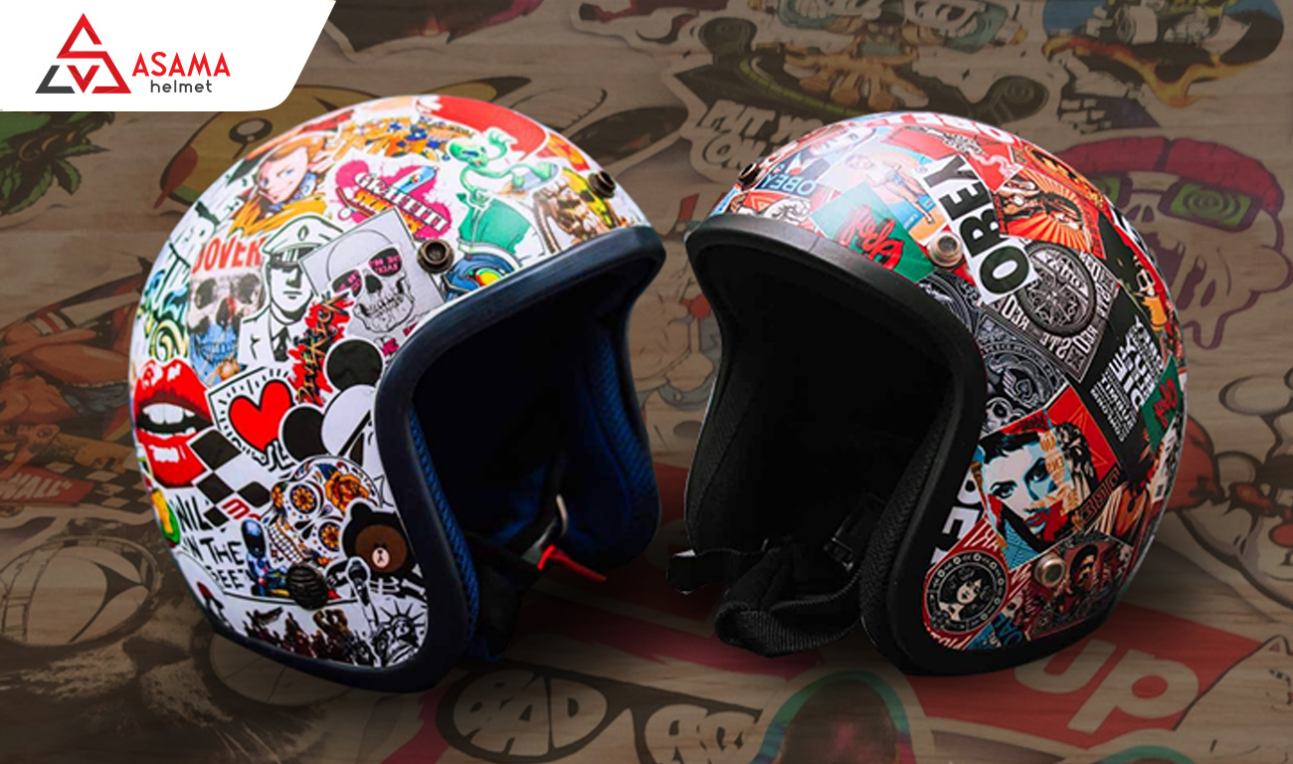 Sáng tạo cho mũ bằng các sticker nhiều màu sắc