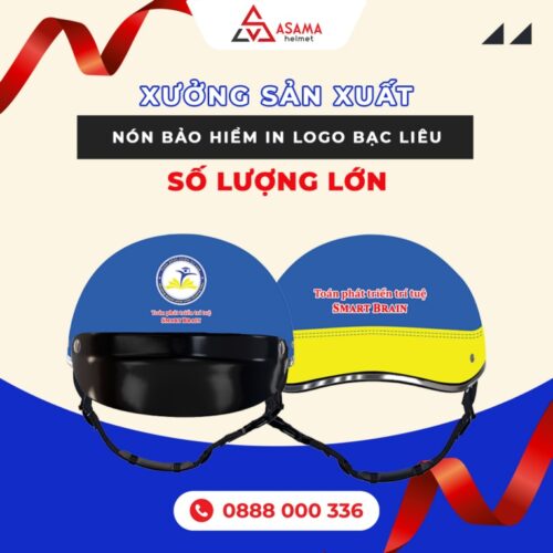 Nón bảo hiểm in logo Bạc Liêu cho đại lý, cửa hàng, chương trình tri ân khách hàng