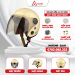 Mũ bảo hiểm 3/4 có kính A317 Nấm sạch Helen