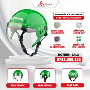 Mũ bảo hiểm nửa đầu có kính A105 The Pizza Company