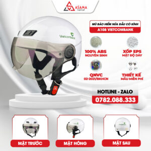 Mũ bảo hiểm nửa đầu có kính A108 Vietcombank