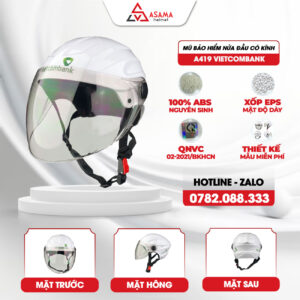 Mũ bảo hiểm nửa đầu có kính A419 Vietcombank