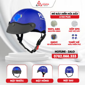 Mũ bảo hiểm nửa đầu A104 PLUS