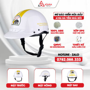 Mũ bảo hiểm nửa đầu A106 Gà tiềm Nhà Đôi