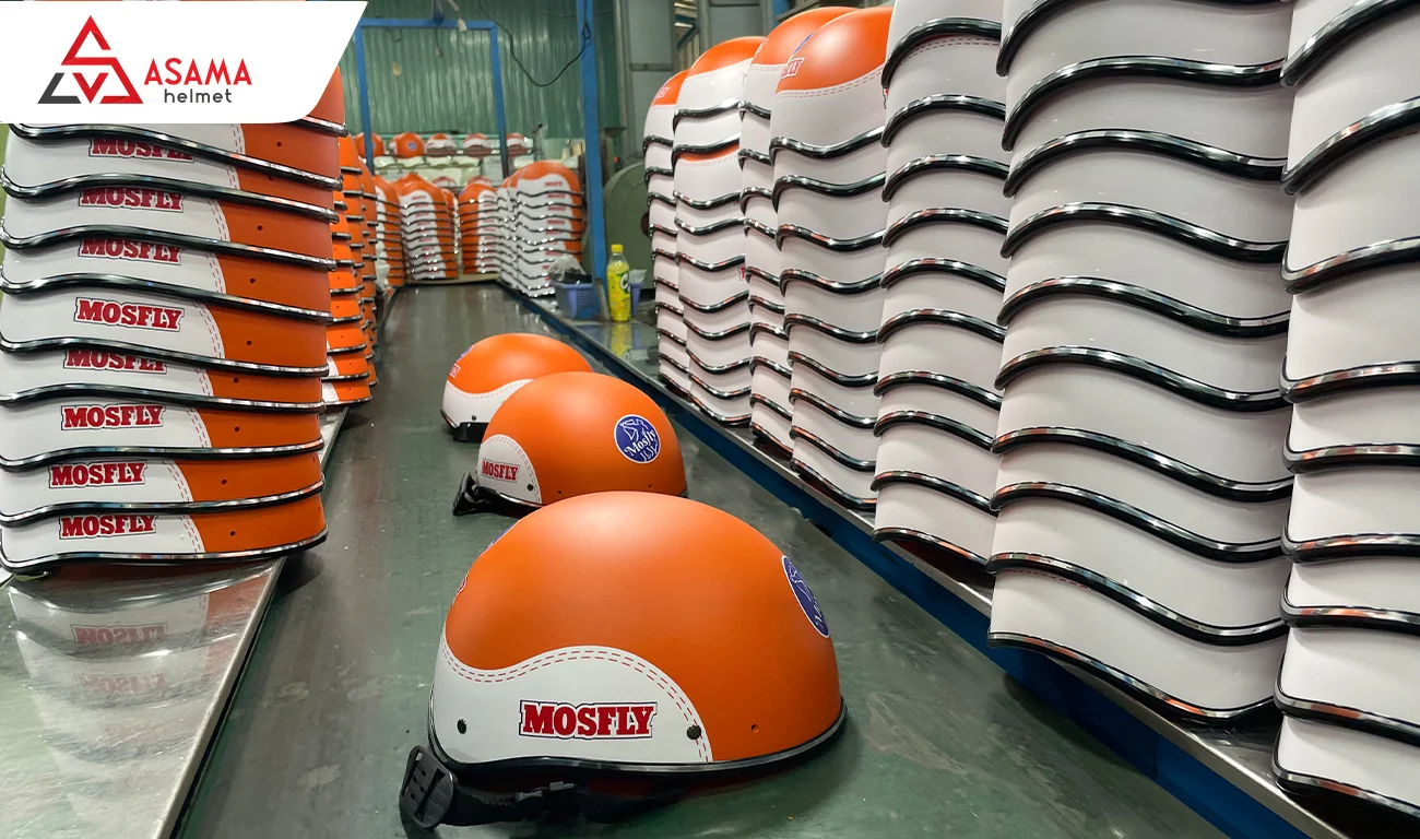Quy trình sản xuất mũ bảo hiểm in logo chuyên nghiệp tại ASAMA Helmet
