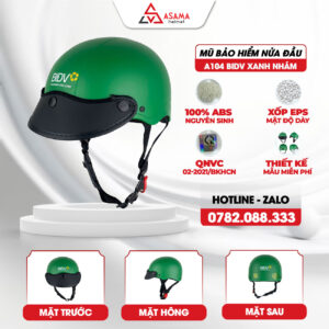 Mũ bảo hiểm nửa đầu A104 BIDV xanh nhám