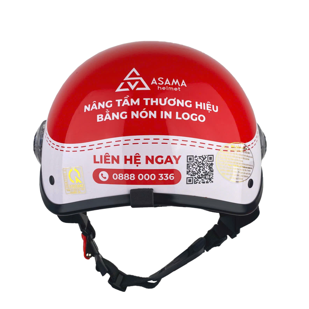 Thiết kế in thông tin nổi bật ở mặt sau của mũ bảo hiểm