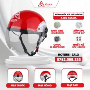 Mũ bảo hiểm nửa đầu có kính A105 ASAMA