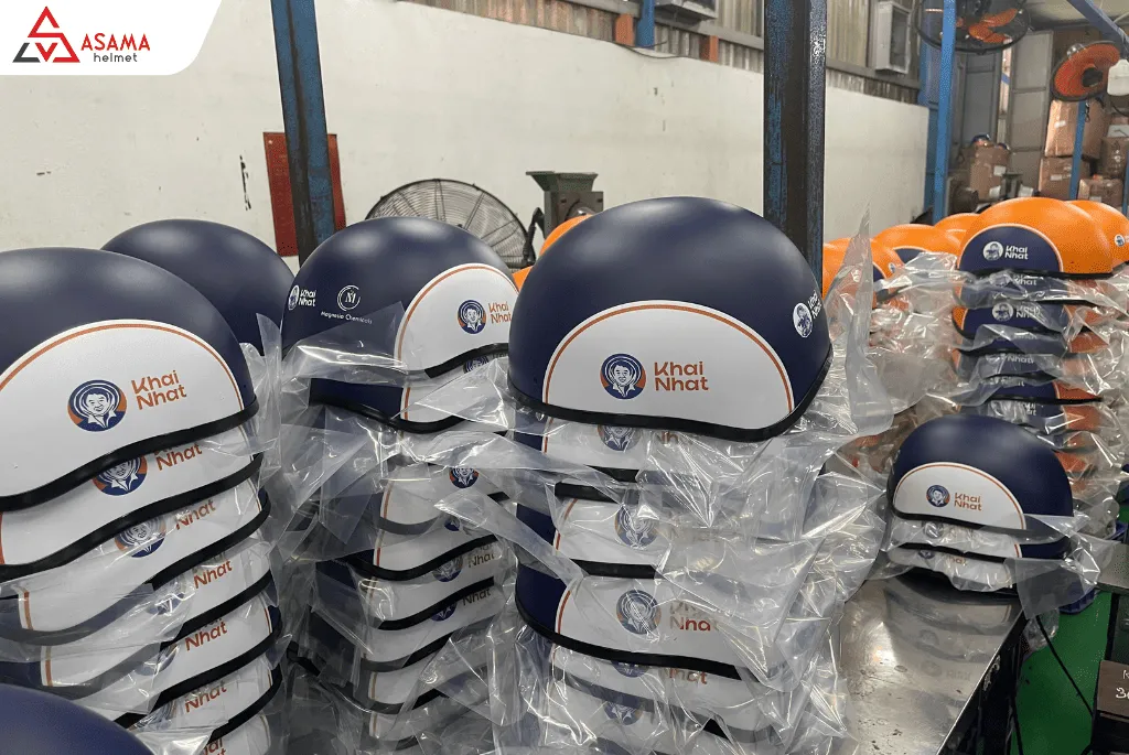 Kiểu nón bảo hiểm 1/2 in logo tại TPHCM