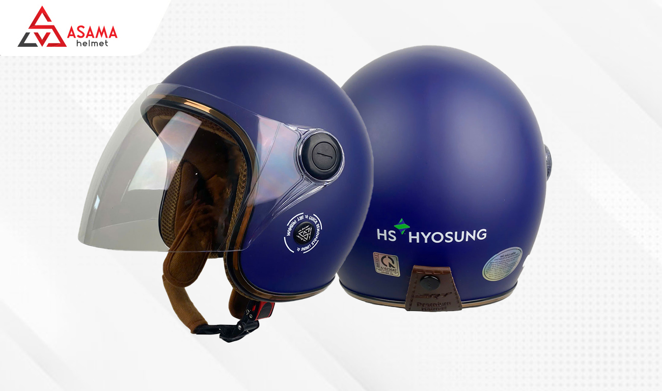 Mũ 3/4 in logo thương hiệu HS Hyosung