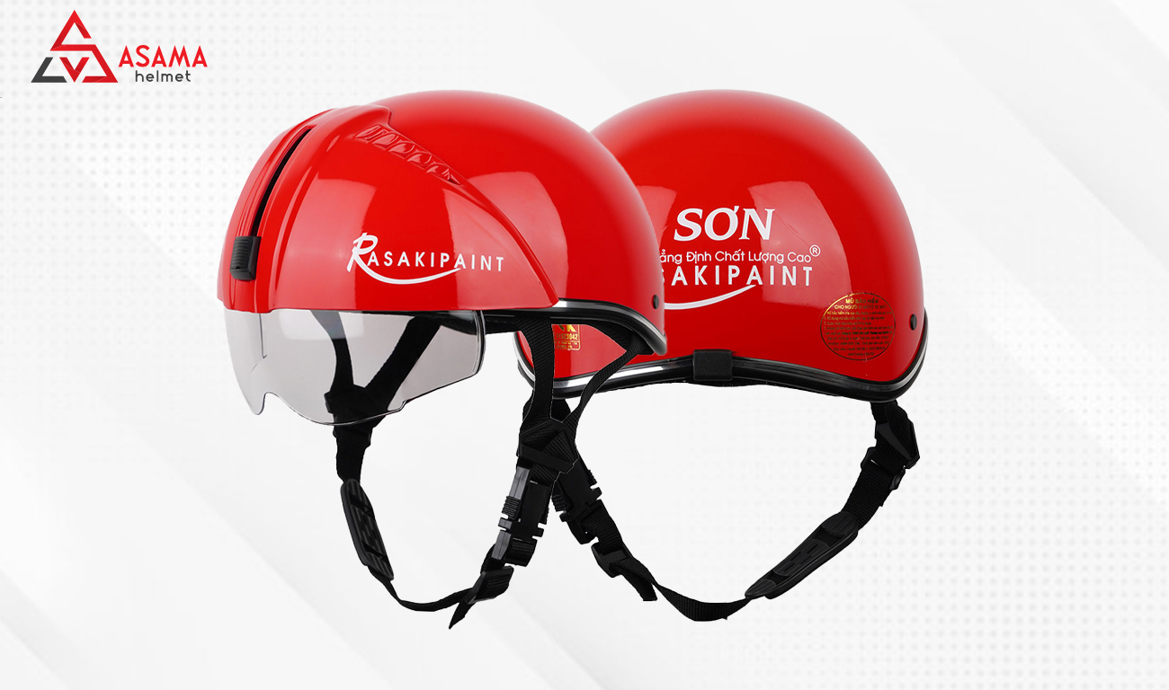 Mũ bảo hiểm quà tặng in logo nửa đầu kính âm