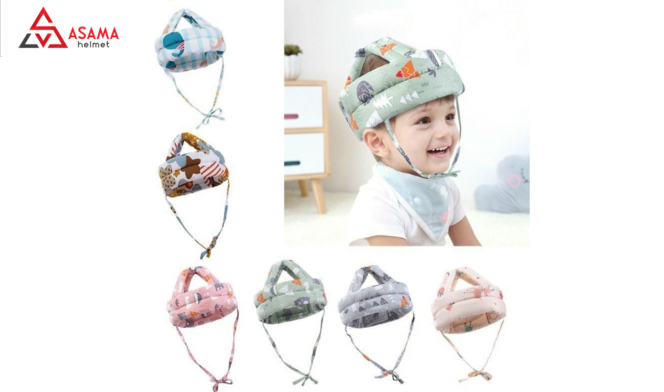 Mũ bảo vệ đầu em bé tập kiểu thoáng khí