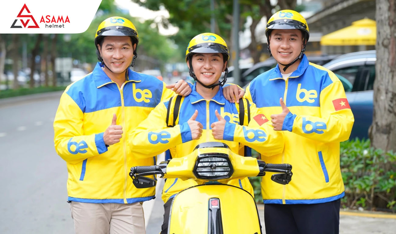 Mũ nửa đầu xe Be sản xuất in logo