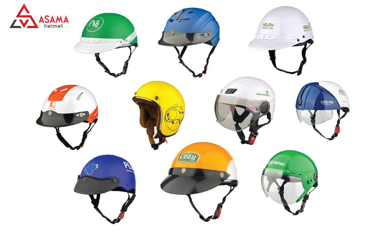 Nón bảo hiểm che mặt in logo đa dạng mẫu mã
