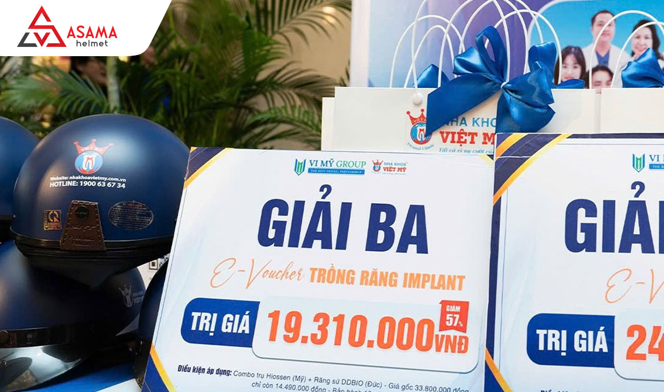 Mũ bảo hiểm thương hiệu được chọn làm quà khuyến mãi khách hàng