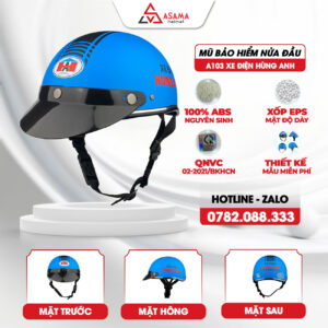 Mũ bảo hiểm nửa đầu A103 Xe điện Hùng Anh
