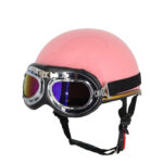 Mũ bảo hiểm phi công A103 trơn hồng pastel