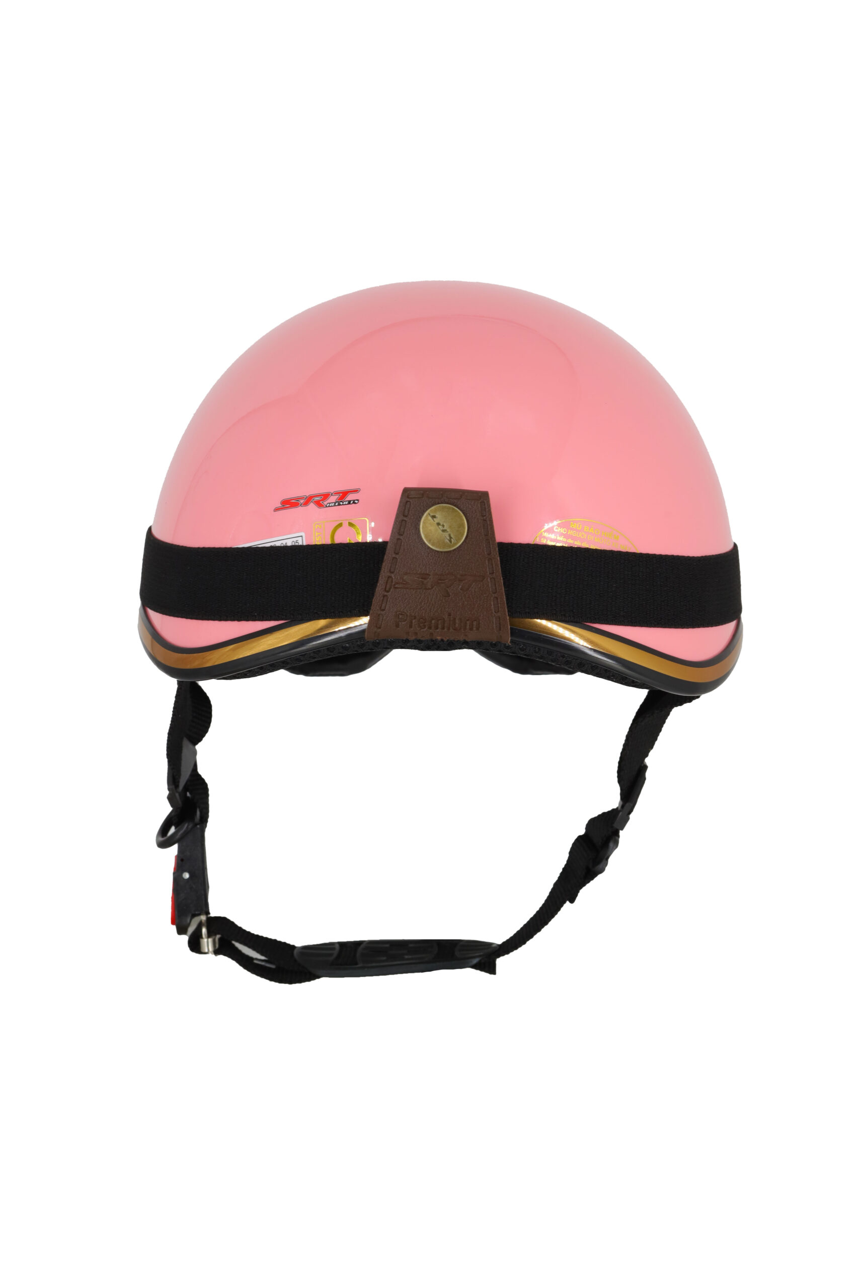 Mũ bảo hiểm phi công A103 trơn hồng pastel