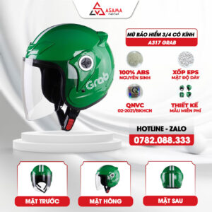 Mũ bảo hiểm 3/4 có kính A317 Grab