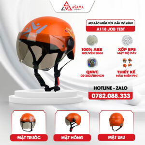 Mũ bảo hiểm nửa đầu có kính A118 Job Test