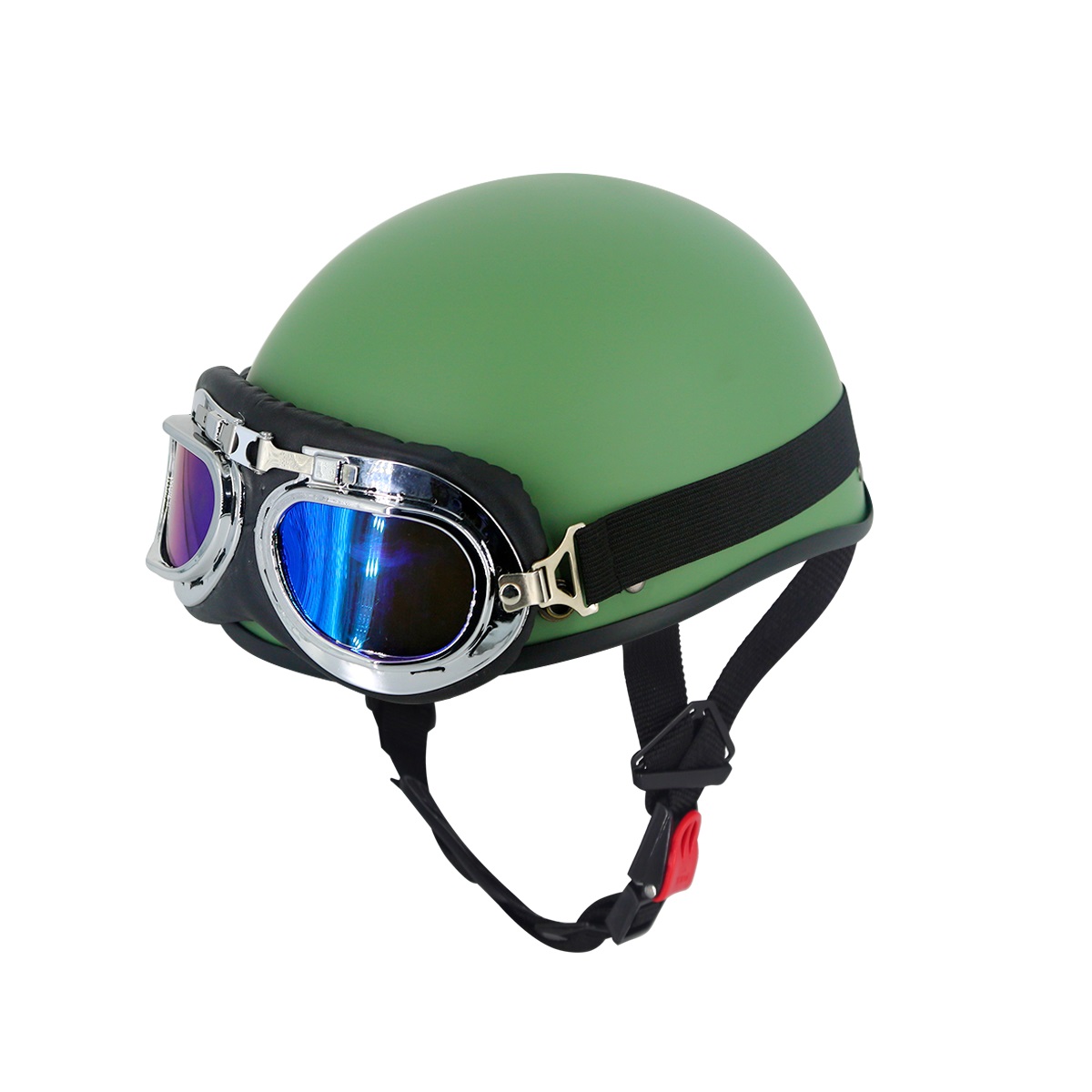 Mũ bảo hiểm phi công A103 trơn xanh rêu