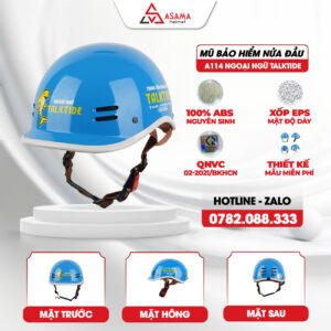 Mũ bảo hiểm nửa đầu A114 Ngoại ngữ TalkTide