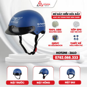 Mũ bảo hiểm nửa đầu A241 Hà Thành Phát màu xanh