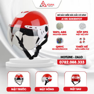 Mũ bảo hiểm nửa đầu có kính A105 Sukientot